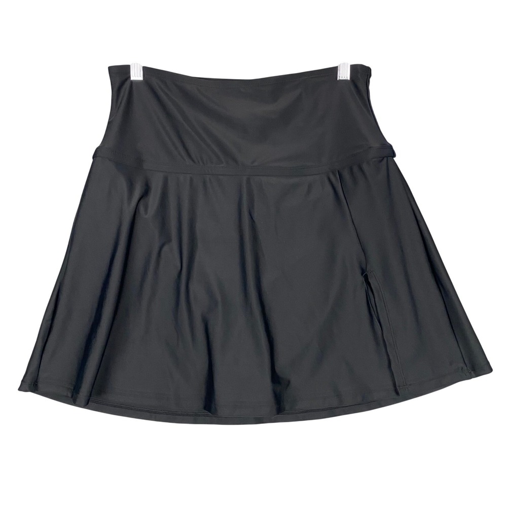 Sol Borne Tummy Control Recycled Swim Skirt Women XL Black NWT